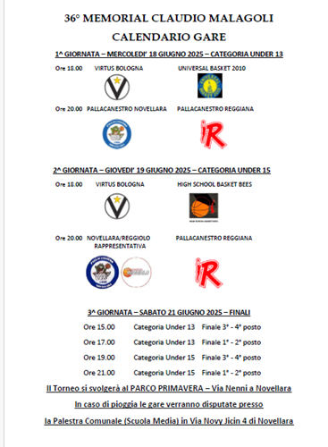 Calendario Gare Torneo 2025 con i Loghi VERSIONE RIDOTTA