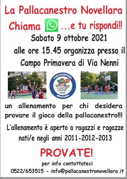 Mini Basket Open Day al Campo Primavera 9 ottobre 2021